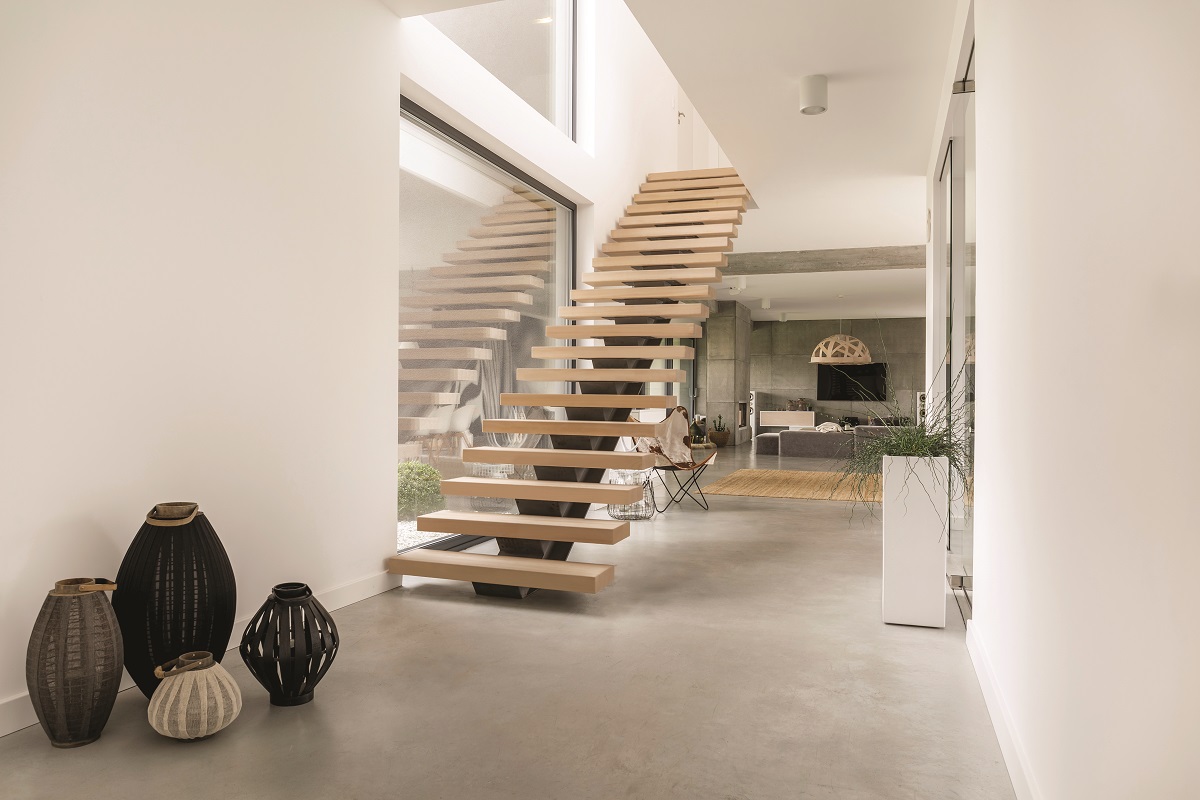 Concrete cantilevered stair coatings